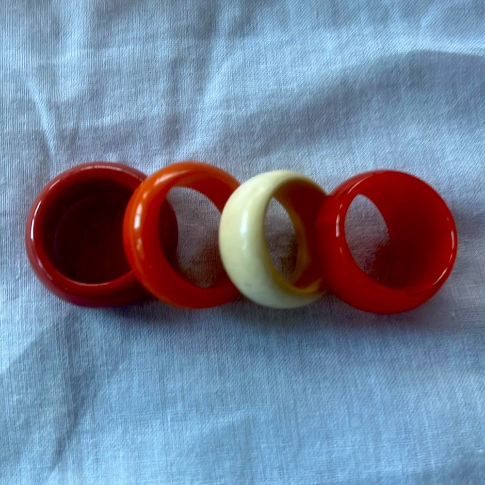 Vintage BAKELITE & IVORY RINGS